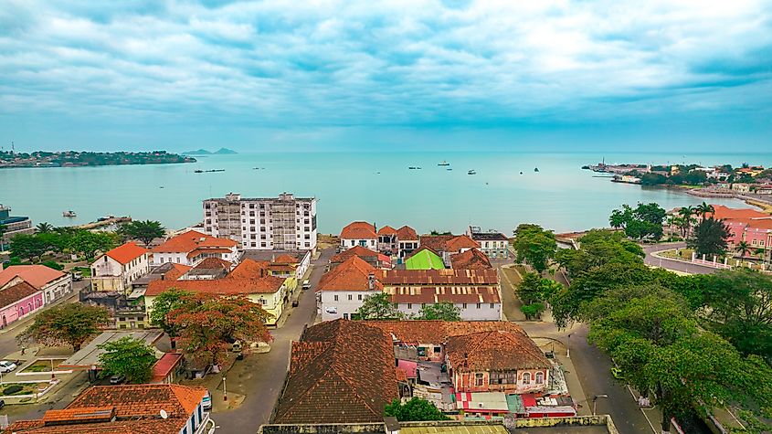 View of the city centre in São Tomé and Príncipe.