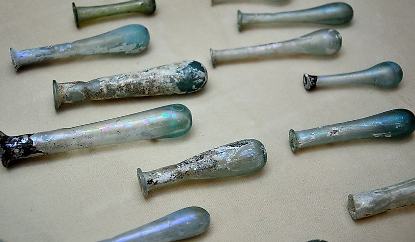 Ancient Roman blown glass perfume bottles found in Cyprus