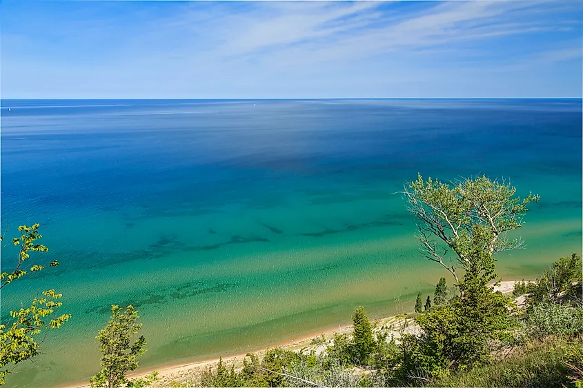 Lake Michigan, one of the Great Lakes.