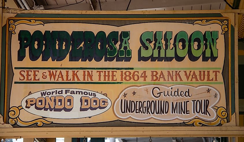 The Ponderosa Saloon Along the Streets of Old Gold and Silver Mining Town of Virginia City