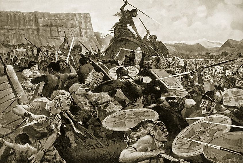 The Battle of Aquae Sextiae in 102 BC.
