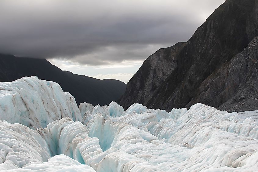 The Franz Josef Glacier in New Zealand.