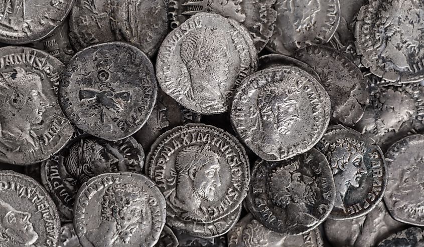 Ancient coins of the Roman Empire. 