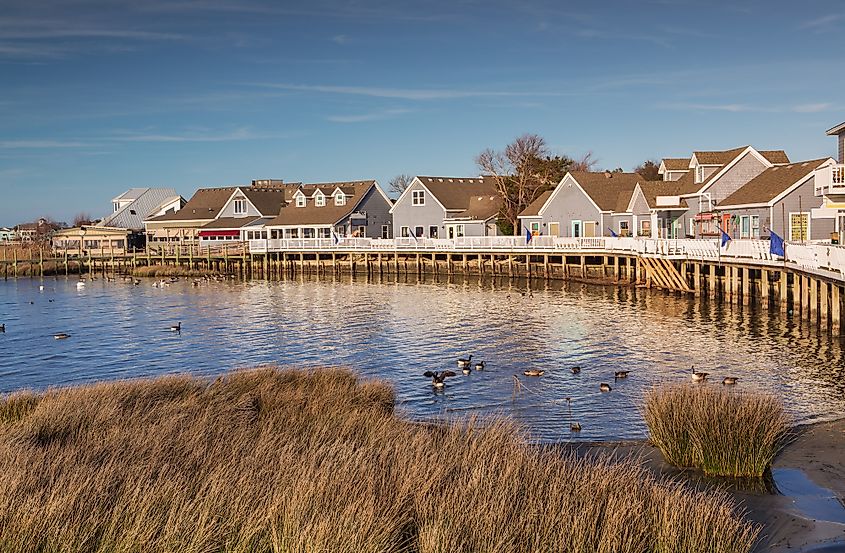 Beachfront homes in Duck, North Carolina.