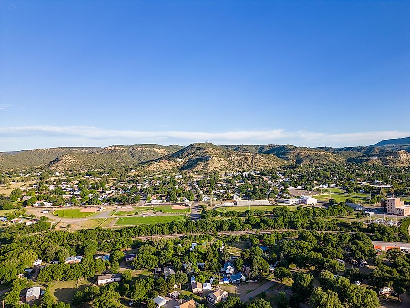 Aerial view of Raton, New Mexico.