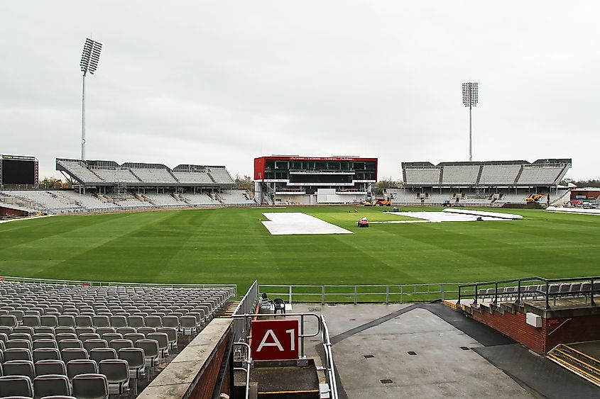 Aerial view of Old Trafford cricket ground in Manchester, UK - Editorial credit: Alan Carter / Shutterstock.com