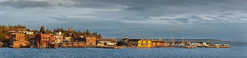Port Townsend, Washington Waterfront at Sunrise.