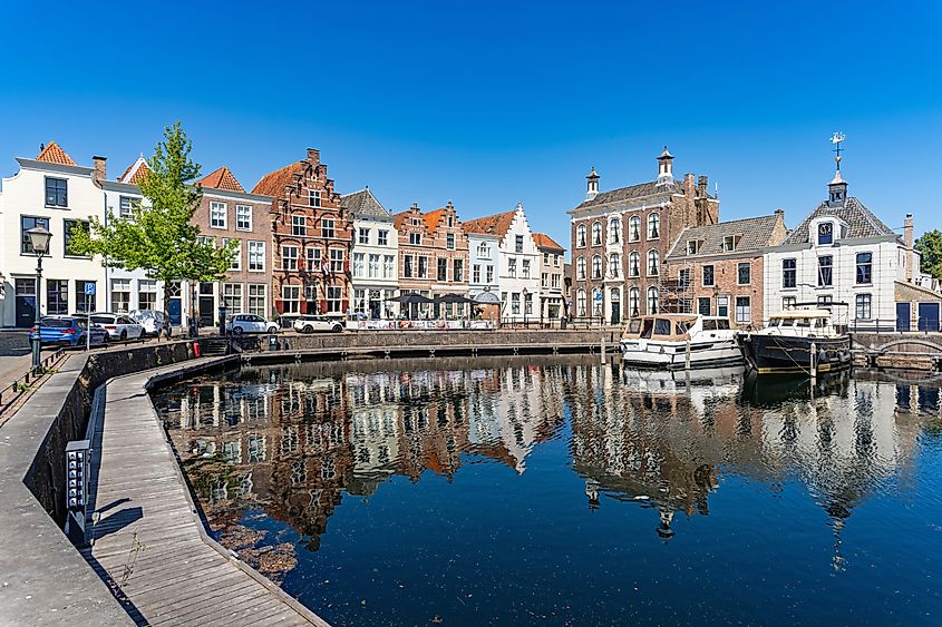 Harbor in the town of Goes, Zeeland, the Netherlands