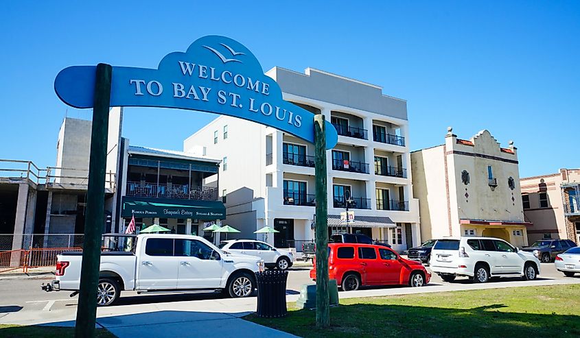 Archway for Bay of St. Louis Mississippi, a coastal beach town.