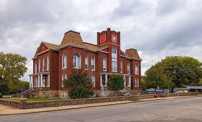 The historic Ripley County Courthouse in Doniphan, Missouri