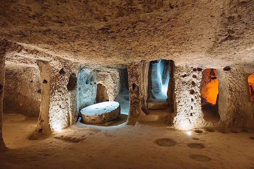 Derinkuyu underground city in Cappadocia, Turkey.