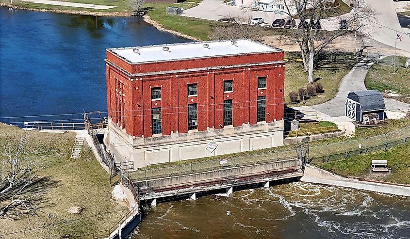 Hydroelectric power plant located on the Rock river in Rockton Illinois