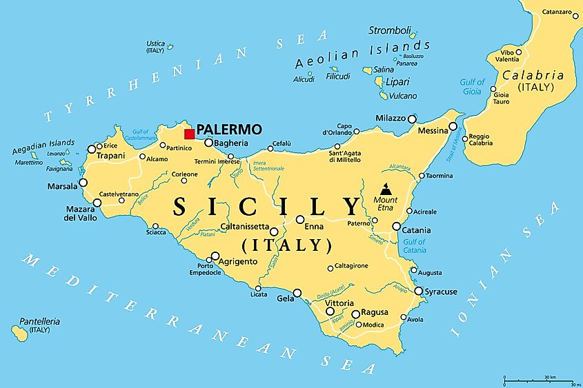 Aeolian Islands Sicily Map