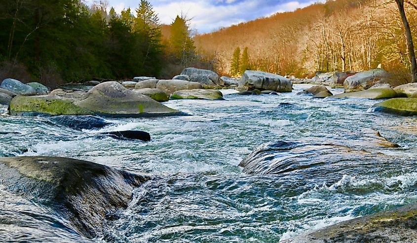 Rushing water in Oakland, Maryland