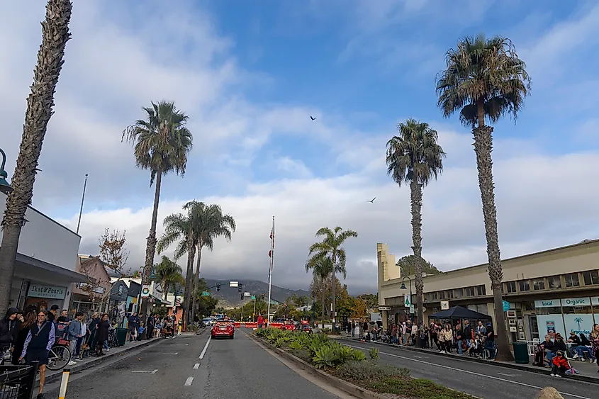 The scenic downtown of Carpinteria, California