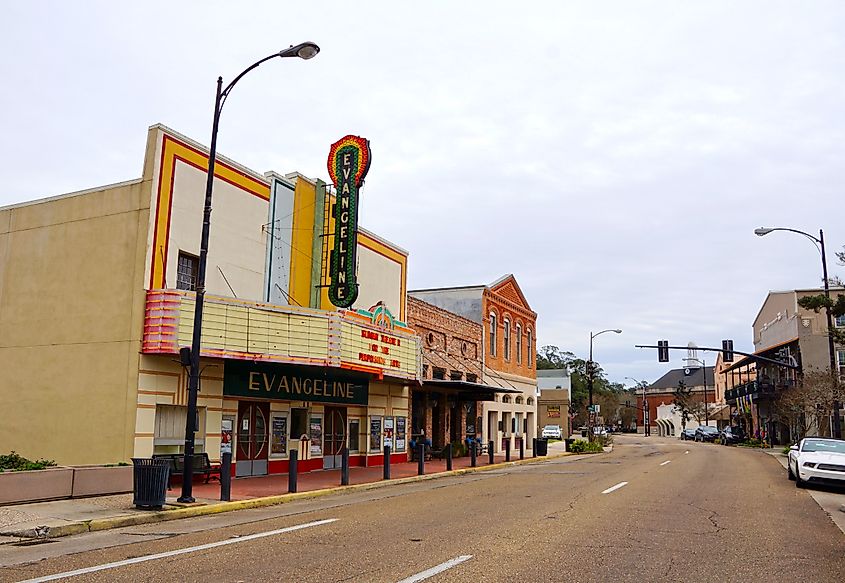 Evangeline Theater in New Iberia, Louisiana. Editorial credit: Bennekom / Shutterstock.com.