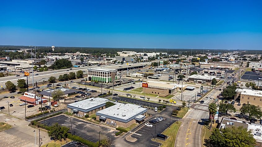 Aerial view of the Texas town of Humble.