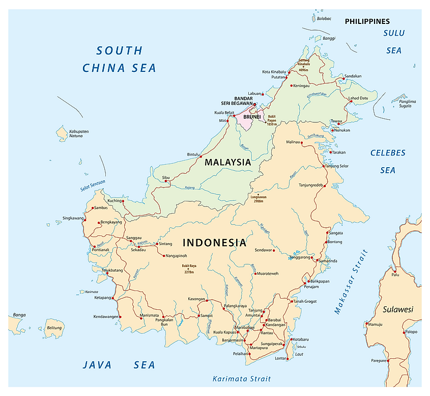 Borneo map