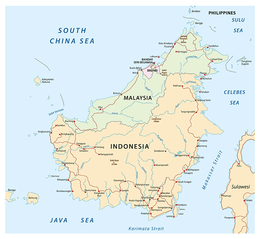 Borneo map