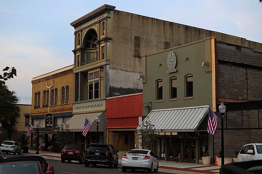 The downtown of historic Marshall, Texas