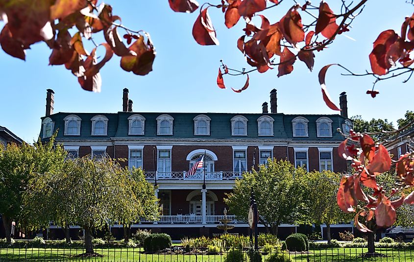 Fall colors at the historic Martha Washington Inn in Abingdon, Virginia.