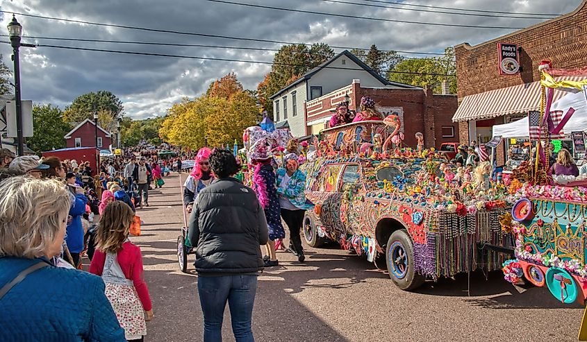 People enjoy the Annual Applefest in Bayfield, Wisconsin