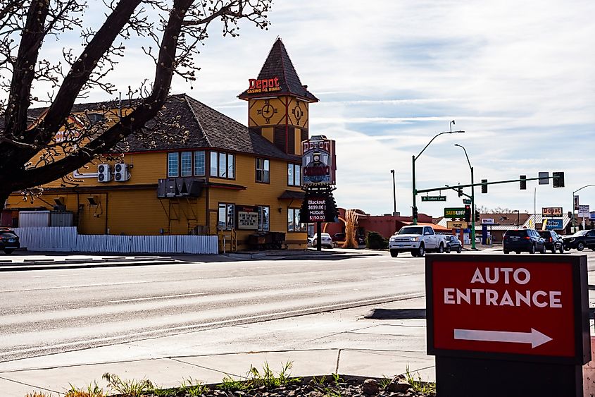 Fallon, Nevada, USA - March 11th, 2026: Depot Casino and Restaurant, street view