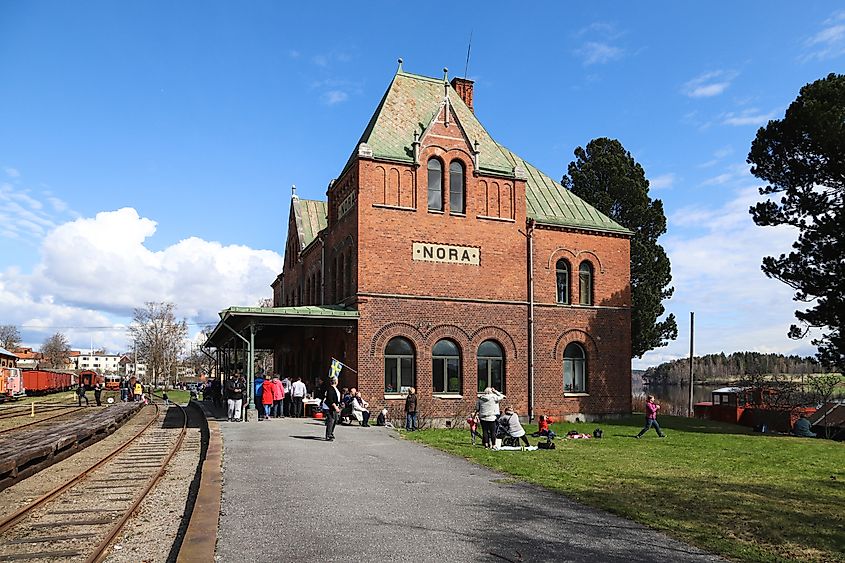The railway station in Nora, Sweden