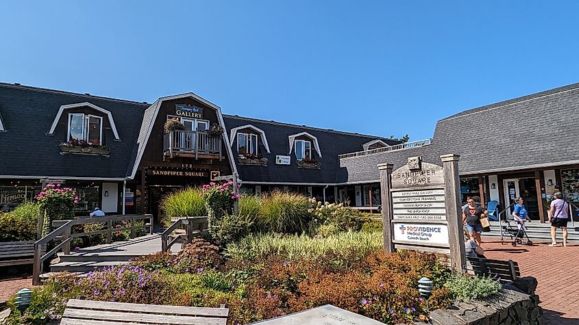 Sandpiper Square Shopping Center in downtown Cannon Beach, Oregon