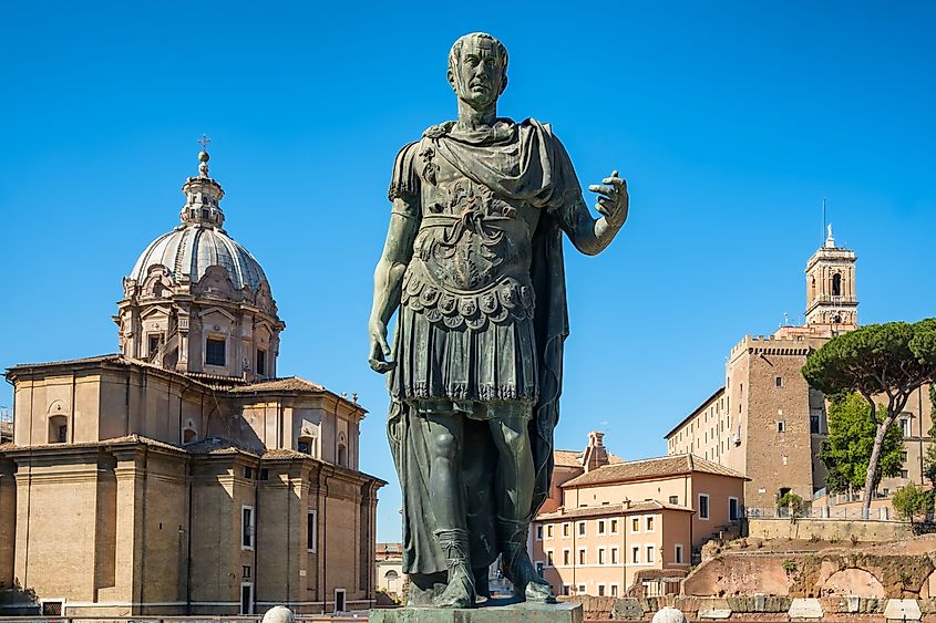 Ancient statue of Julius Caesar in Rome.