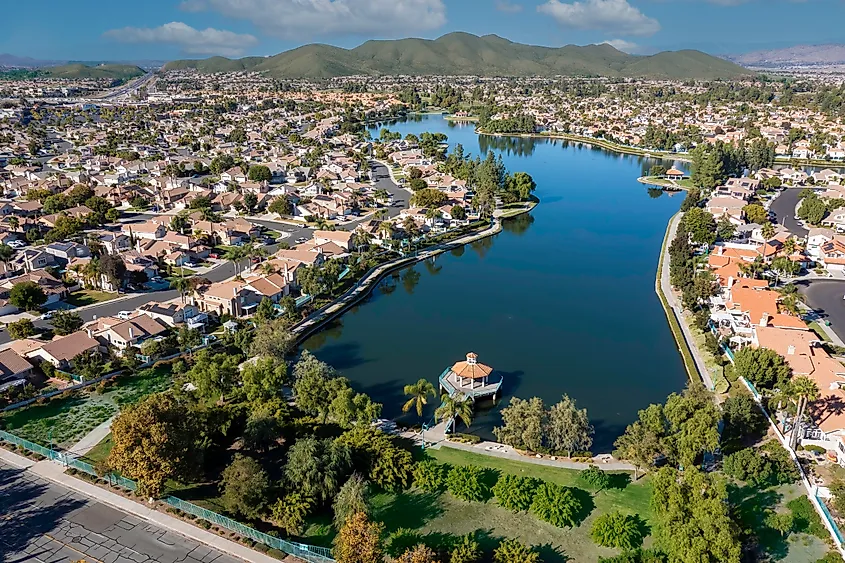 Aerial capture of Menifee Lakes, Menifee, California.