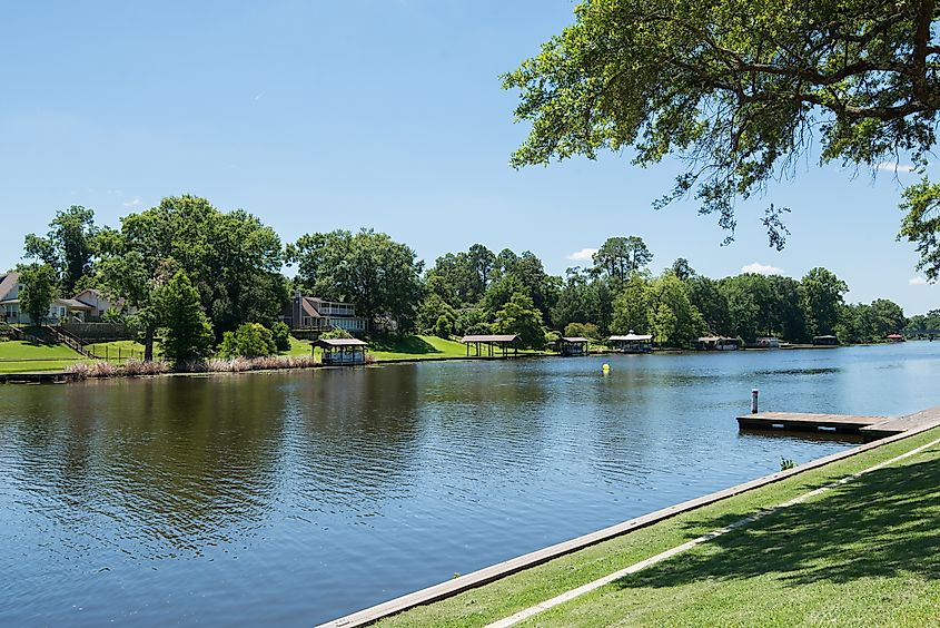 The river flowing along Natchitoches, Louisiana.