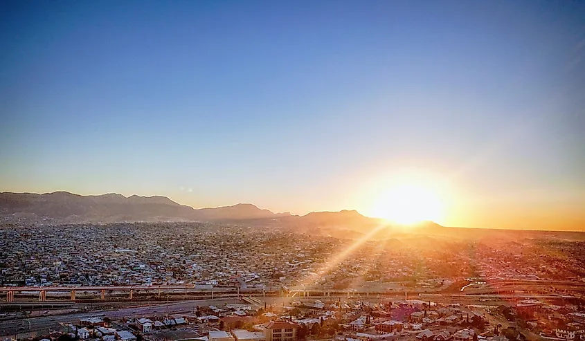 Sunset over El Paso, Texas