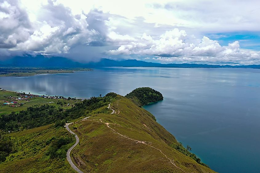 View of Lake Poso from above