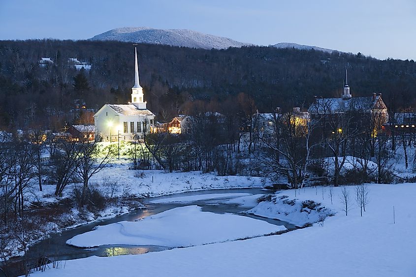 Winter scene in Stowe, Vermont