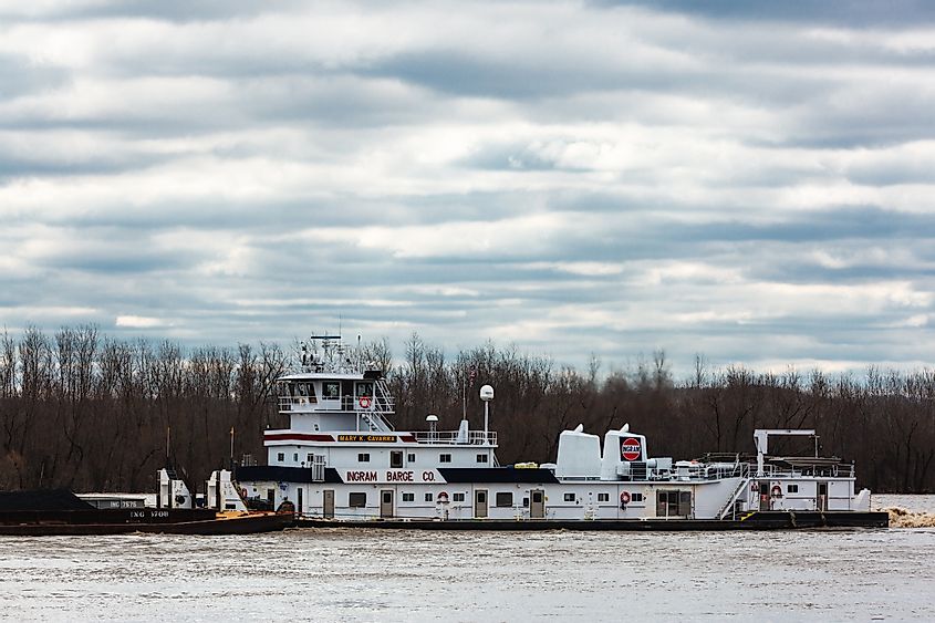  barge on the heavily traveled Mississippi River.