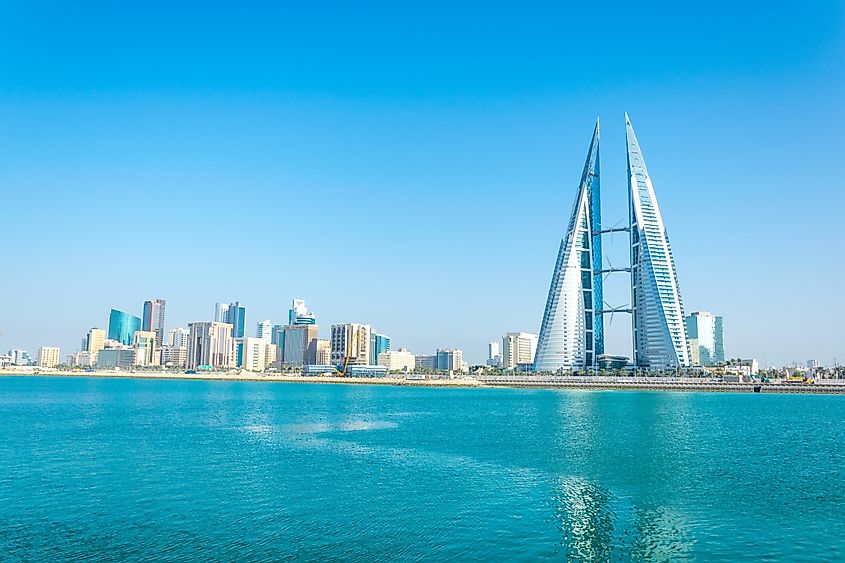 Skyline of capital of Bahrain, Manama.