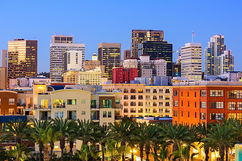 San Diego, California, downtown city skyline