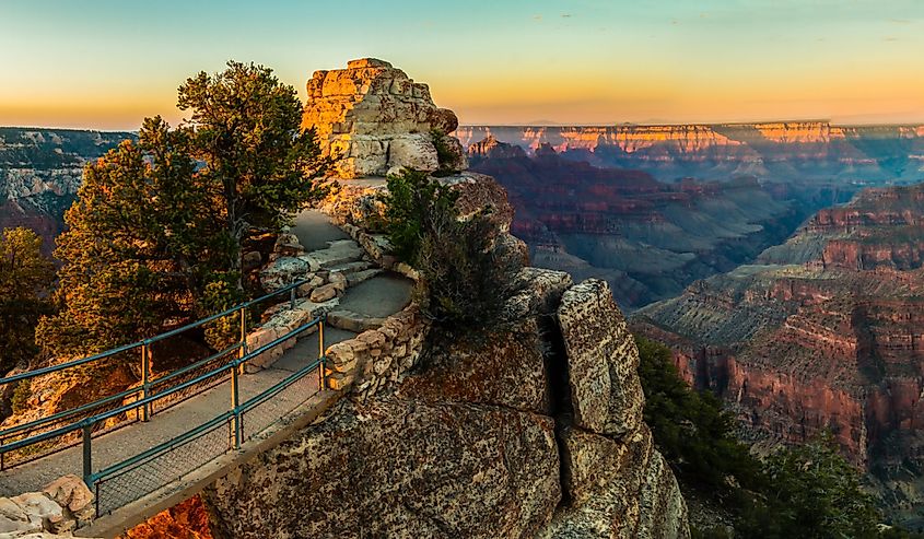 Bridge Leading To Bright Angel Point, Grand Canyon National Park, Arizona