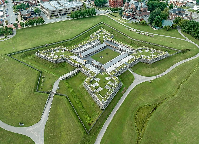 Aerial view of the Fort Stanwix National Monument in Rome, New York.