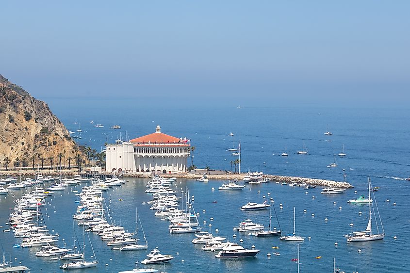 Aerial view of Avalon, California.