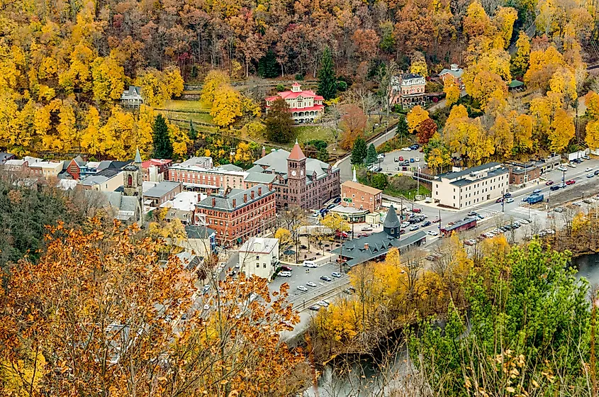 Aerial view of Jim Thorpe, Pennsylvania.