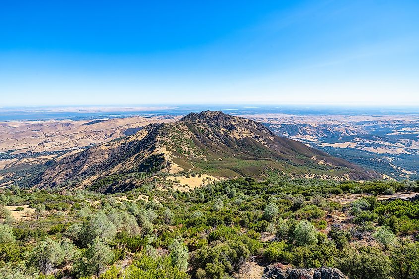 Scenic panorama from Mount Diablo summit in California