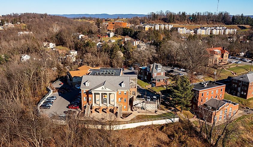 Delta Chi fraternity house at West Virginia University in Morgantown WV
