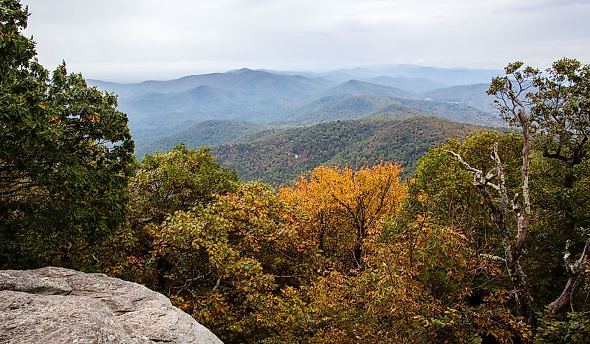 View from Blood Mountain, Georgia in autumn