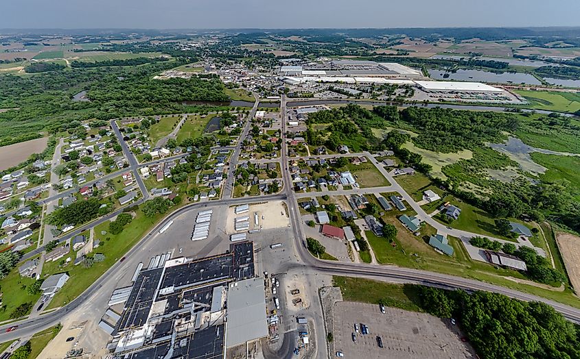 Aerial view of Arcadia, Wisconsin