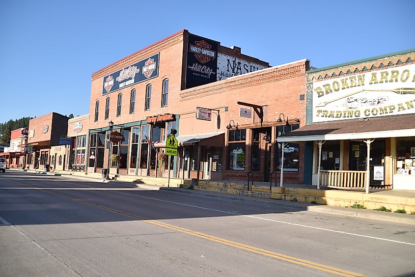 Main street of Hill City, South Dakota.