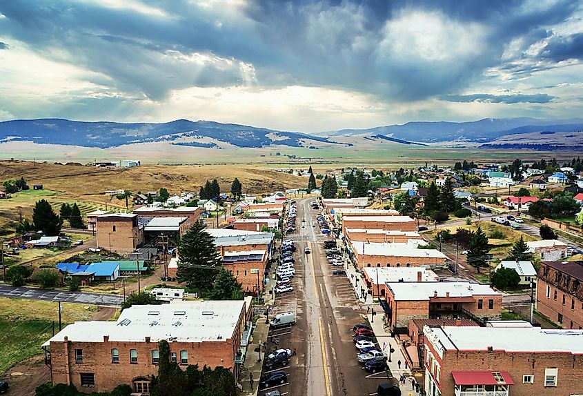 Aerial view of Philipsburg, Montana