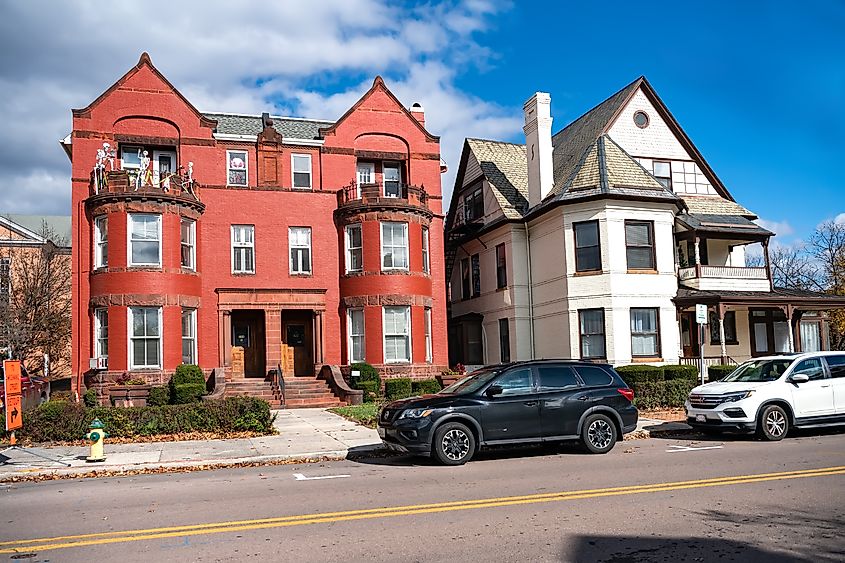 Old colorful houses in the historic center of Cumberland in Maryland. Editorial credit: Kosoff / Shutterstock.com