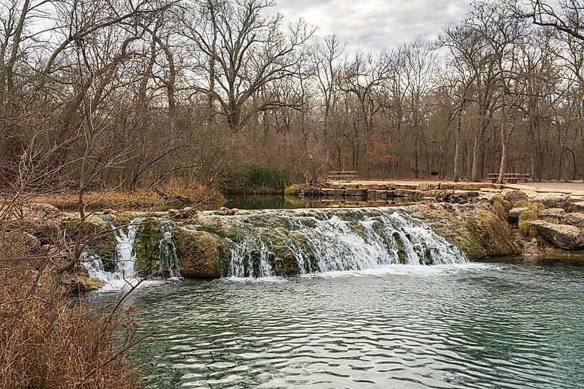 Waterfall at the Chickasaw National Recreation Area in Sulphur, Oklahoma